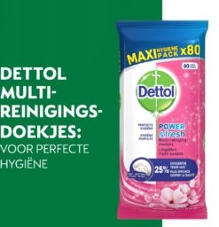 Dettol - Schoonmaakdoekjes - Power & Fresh - Kersenbloesem - 4 X 80 Stuks - Voordeelverpakking -Schoonmaakproducten Winkel 1159x1200
