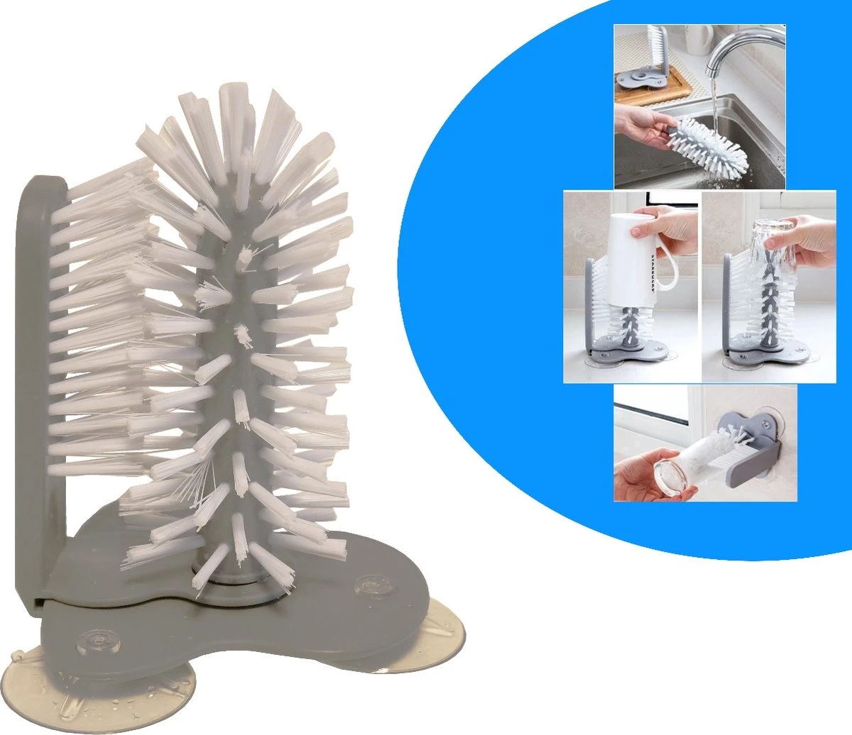 Aqua Laser, Glazenspoelborstel – Afwasborstel – Spoelborstel – Glasborstel – Barborstel 4 Aqua Laser, Glazenspoelborstel – Afwasborstel – Spoelborstel – Glasborstel – Barborstel - Afbeelding 2