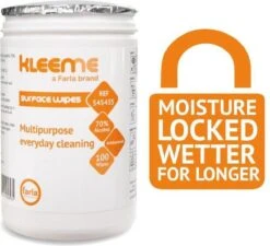 Schoonmaakdoekjes - Ontsmettingsdoekjes - Desinfectiedoekjes - Desinfectie Doekjes - KleenMe - Alcohol Doekjes - Alcoholdoekjes - Allesreiniger Zachte Antibacteriële Alcohol Wipes- 100 Doekjes - Met Dispenser - 70% Alcohol - 185 X 110mm -Schoonmaakproducten Winkel 1200x1092