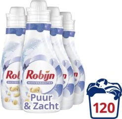 Robijn Puur & Zacht Wasverzachter - 4 X 30 Wasbeurten - Voordeelverpakking -Schoonmaakproducten Winkel 1200x1171 1