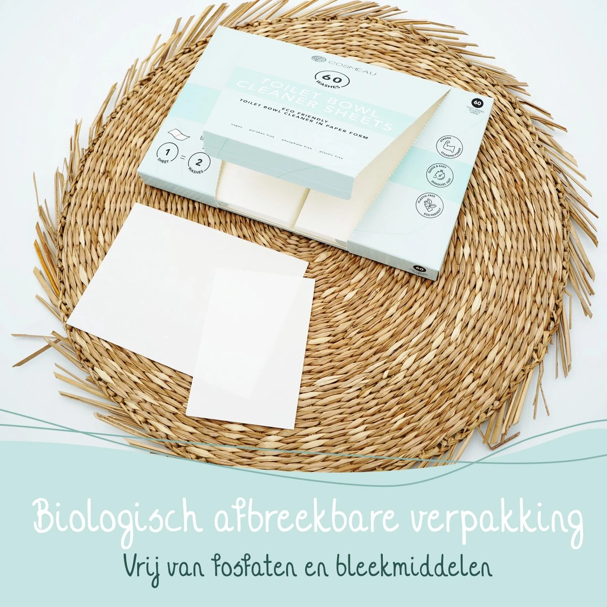 Cosmeau Toiletreiniger Sheets 60 Beurten Wasvellen Detergent Sheets Eco Toilet Strips - Cosmo Cosmea Kosmo 13 Cosmeau Toiletreiniger Sheets 60 Beurten Wasvellen Detergent Sheets Eco Toilet Strips - Cosmo Cosmea Kosmo - Afbeelding 11
