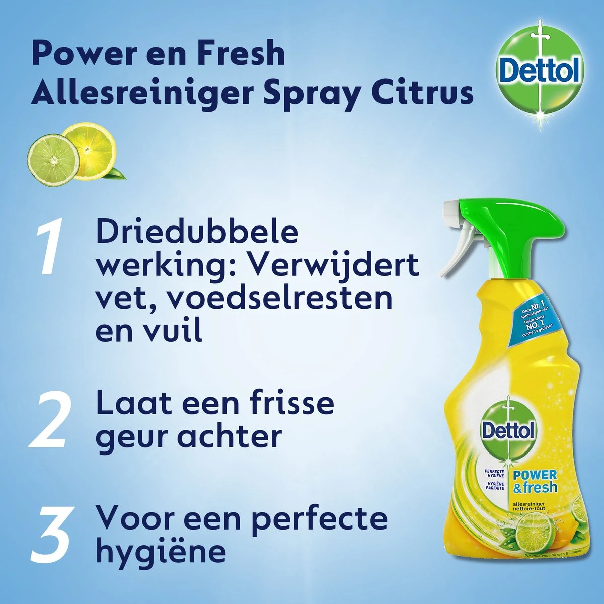Dettol - Power & Fresh - Allesreinger Spray - Citrus - 6 X 500 Ml 4 Dettol - Power & Fresh - Allesreinger Spray - Citrus - 6 X 500 Ml - Afbeelding 2