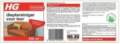 HG Dieptereiniger Voor Leer - 250 Ml - Reinigt Tot In De Poriën -Schoonmaakproducten Winkel 1200x442