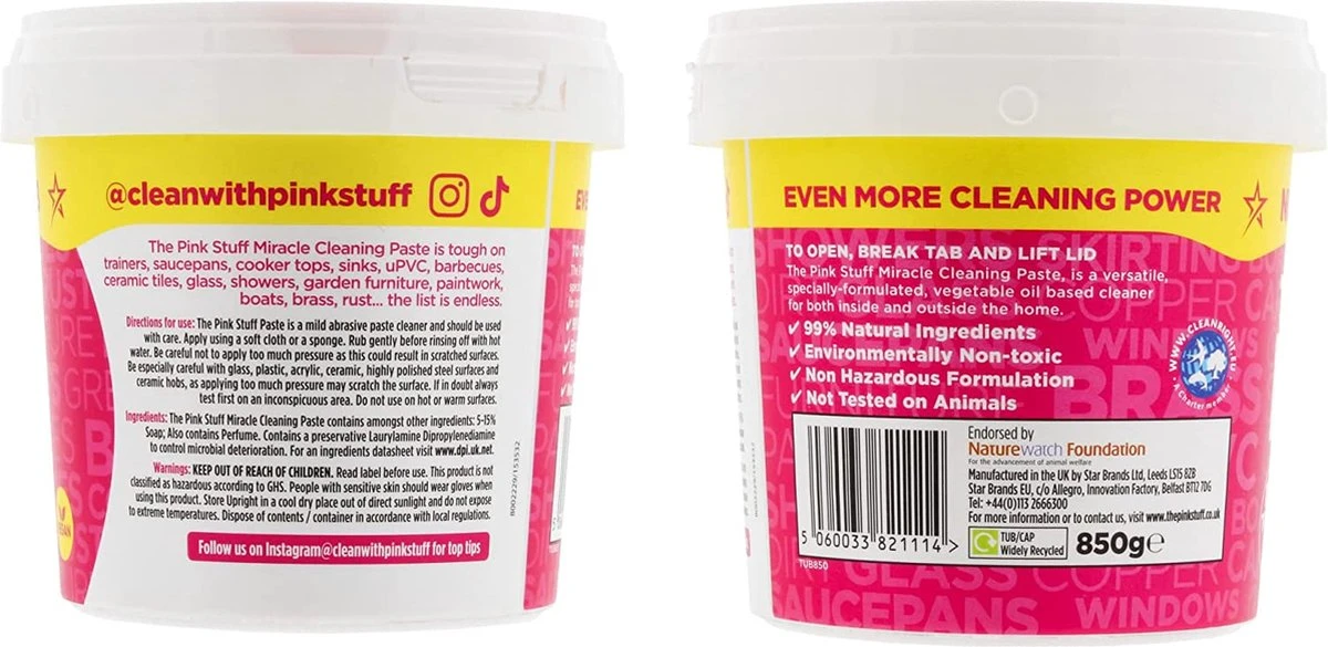 The Pink Stuff Set 6 Dlg- 2x Spray 750 Ml - 2x Toiletreinoger 750 Ml- 2x Miracle Paste 850 Gram 4 The Pink Stuff Set 6 Dlg- 2x Spray 750 Ml - 2x Toiletreinoger 750 Ml- 2x Miracle Paste 850 Gram - Afbeelding 2