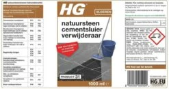 HG Natuursteen Cement- & Kalksluier Verwijderaar (HG Product 31) - 1L - Veilig In Gebruik -Schoonmaakproducten Winkel 1200x634