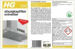 HG Afzuigkapfilter Ontvetter - 500ml - Zelfwerkend -Schoonmaakproducten Winkel 1200x783