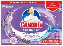 WC-Eend / WC-Ente / WC Canard / Toilet Duck Fresh Disc Lavendel, Navulverpakking - 2 Navullingen Met 12 Gel Blokjes - Voordeelverpakking