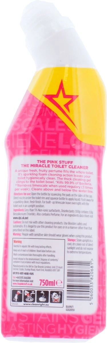 The Pink Stuff The Miracle Toilet Cleaner - Toiletreiniger - 750ml 6 The Pink Stuff The Miracle Toilet Cleaner - Toiletreiniger - 750ml - Afbeelding 4