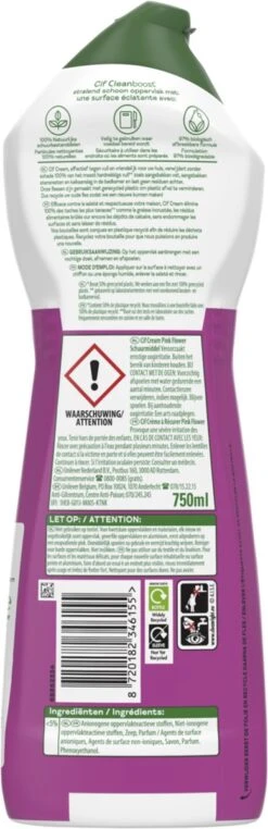 Cif CleanBoost Cream Pink Schuurmiddel - 8 X 750 Ml - Voordeelverpakking -Schoonmaakproducten Winkel 389x1200 1