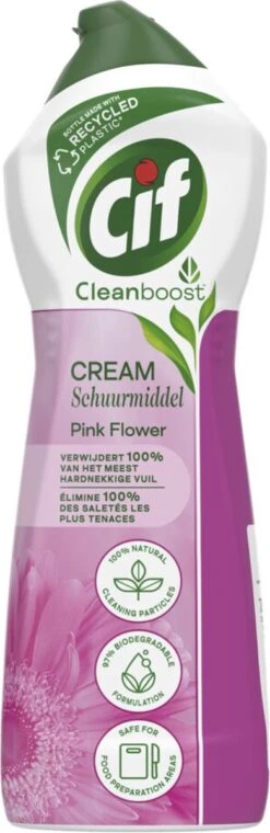 Cif CleanBoost Cream Pink Schuurmiddel - 8 X 750 Ml - Voordeelverpakking -Schoonmaakproducten Winkel 390x1200 1