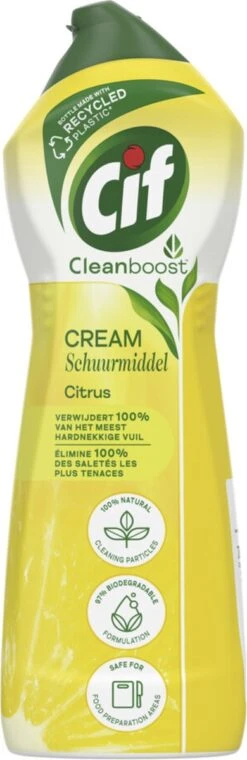 Cif CleanBoost Cream Citroen Schuurmiddel - 8 X 750 Ml - Voordeelverpakking -Schoonmaakproducten Winkel 390x1200
