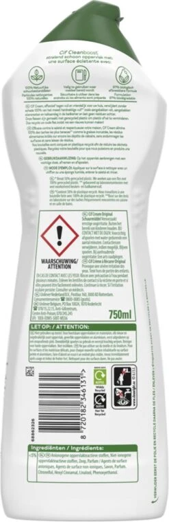 Cif CleanBoost Cream Original Schuurmiddel - 8 X 750 Ml - Voordeelverpakking -Schoonmaakproducten Winkel 390x1200 4