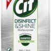 Cif Disinfect & Shine Wipes Doden 99,99% Van De Bacteriën Original Desinfecterende Schoonmaakdoekjes, Van 100% Biologisch Afbreekbaar Textiel 5 X 75 Doekjes -Schoonmaakproducten Winkel 665x1200