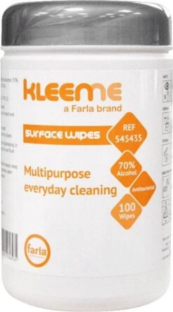 Schoonmaakdoekjes - Ontsmettingsdoekjes - Desinfectiedoekjes - Desinfectie Doekjes - KleenMe - Alcohol Doekjes - Alcoholdoekjes - Allesreiniger Zachte Antibacteriële Alcohol Wipes- 100 Doekjes - Met Dispenser - 70% Alcohol - 185 X 110mm -Schoonmaakproducten Winkel 666x1200