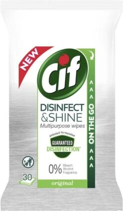 Cif Disinfect & Shine Wipes Original Desinfectie Schoonmaakdoekjes - 12 X 30 Doekjes - Voordeelverpakking -Schoonmaakproducten Winkel 697x1200 1