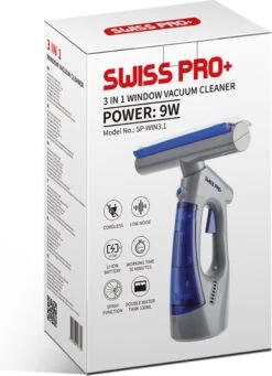 Swiss Pro+ Ruitenreiniger 3 In 1 WV 2 Blue Edition Window Vac - Ca. 120 M² - Waterzuiger - Incl. Smalle Zuigmond - Oplaadbaar - Raamwisser - Streeploos - Clicksystem - 2 Microvezeldoekjes - Met Sprayfunctie - Low Noise - Hepafilter -Schoonmaakproducten Winkel 870x1200 1